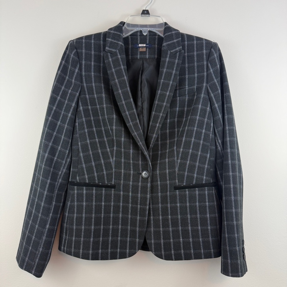 Tommy Hilfiger Charcoal Windowpane Blazer